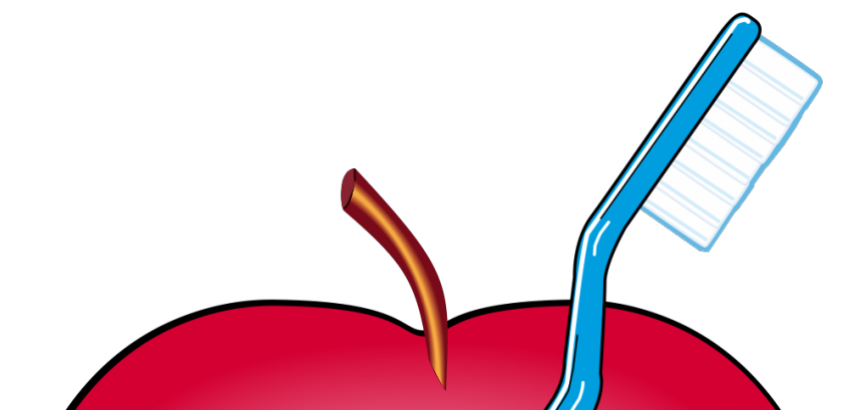 Ballerup tandpleje logo (rødt æble med hjerte og tandbørste)